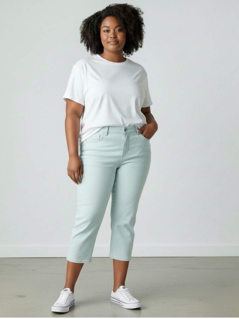 Ann Taylor Light Mint Modern Capri Jeans, Slim Leg